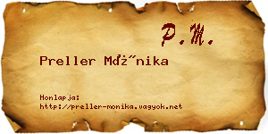 Preller Mónika névjegykártya